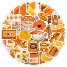 50pcs Orange Ins Style Minimalist Cartoon Cute Decorative Stickers For Tissue Box, Desktop Mirror, DIY - Multicolor - View 6