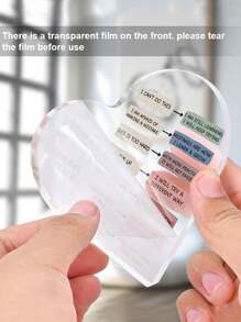 1pc Growth Mindset Decor, Office Mental Health Classroom Art Educational Challenging Thoughts Affirmation Decorations Positive Sayings Inspirational Gifts Acrylic Heart Inspirational Gift For Friend Room Decor Home Decor Ornaments Home Miniature Things - Multicolor - View 7