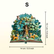 森林故事 - 木制拼图，不对称形状拼图玩具，独特的派对游戏礼物，不对称动物形状木制拼图，装饰艺术画，桌面魔术拼图，独特的儿童益智拼图，节日礼物，适合儿童，圣诞礼物，返校礼物，生日礼物 - 彩色 - 查看 11