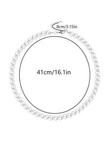 1 件 D EXCEED 手工打结仿珍珠玻璃珍珠长项链，适合女性日常佩戴、舞会、婚礼、活动、母亲节、教师节礼物 - 白色 - 查看 11