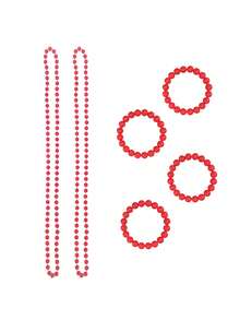 D EXCEED 1/2/4/5 PCS 1980s Long Neon Bead Nekalce For Women Neon Party Costume Accessories For Women Neon Artificial Bead Necklace Solid Color Bride Weddings Masquerade Festival Decorations Gifts