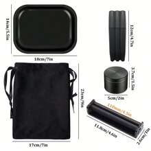1 Set Smoking Accessories Kit, Includes 14*18 Rolling Tray, 50mm Metal Grinder, 1 Stash Jar, Rolling Machine, Smoking Supplies, Home Tools, Gift For Smokers, Suitable For Halloween, Christmas - Nhiều màu - Xem 2