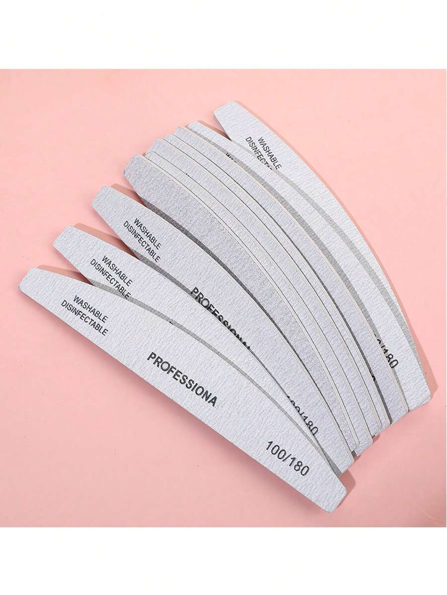3pcs/5pcs/10pcs/50pcs Professional Nail Files, Grey & White Grit Two-Sided Manicure Buffing Blocks - Multicolor - View 1