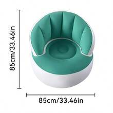 1 件套带靠背充气沙发，便携式快速充气可折叠休闲沙发，PVC 植绒表面，适用于客厅、游戏室、卧室、阳台、阅览室 - 彩色 - 查看 11