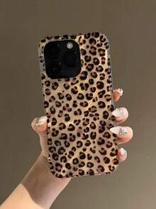 Luxury Feather Chiffon Leopard Print Phone Case Compatible With IPhone 16, New IPhone 16 Pro Max Case, Silicone IPhone 16 Pro Case, Shockproof IPhone 15 Case, IPhone 14 Pro Full Coverage Case, Stylish IPhone 12 Pro Max Case