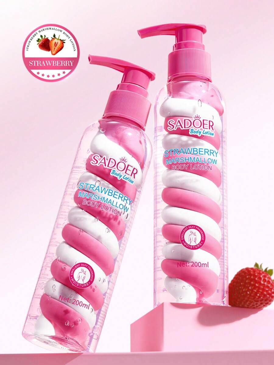 200ml Strawberry Cotton Candy Body Lotion, Moisturizing And Nourishing, Prevents Dryness, Soft Skin Care For Autumn/Winter, Perfect Holiday Gift