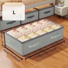 大容量可折叠床下收纳袋，防水防尘季节性衣物和毛毯收纳袋，配有大型 PVC 观察窗和加固手柄，方便查看和携带，条纹图案波西米亚风格，可清洗和重复使用，适用于宿舍收纳、衣柜收纳、床下收纳、万圣节物品收纳、圣诞节物品收纳和房间装饰。 - 彩色 - 查看 10