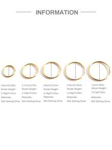 1Pair 925 Sterling Silver Classic Nose Rings Hoops Lip Ring For Women/Men 6-10mm Small Thin Nose Piercing Jewelry For Daily Wear