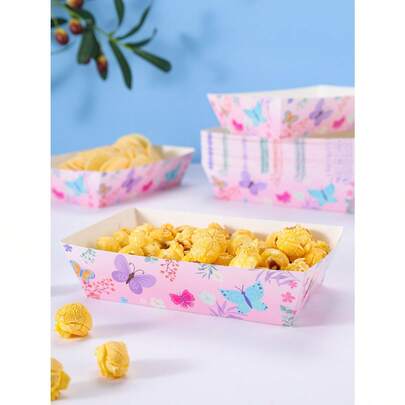 10/24pcs Colorful Butterfly Snack Boxes, Fries Boxes, Popcorn Boxes, Suitable For Lunch Box, Bakery, Burger Restaurant, Birthday Party Decor And Home Movie Night