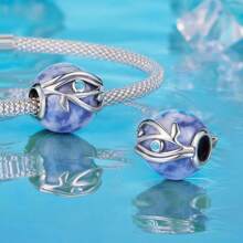 Bamoer Evil Eye Charm Beads Suitable For Original Bracelet 925 Pure Silver Style Exquisite Fashion Personalized Retro Versatile DIY Bracelet Devil's Eye Beads Loose Beads Women's Jewelry Gift - Silver - View 5