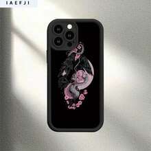 [Teléfono] Teléfono móvil con estampado de escalera de ojos, impresión de 360 ​​grados, compatible con phone 16 Pro Max, 16, 15 Pro, 14 Plus, 13, 12 Pro, 11 Pro y X - Negro - Ver 8