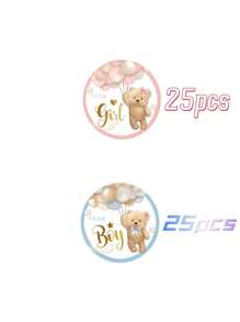 50 件性别揭示纽扣团队男孩女孩纽扣别针适用于婴儿洗礼派对用品婴儿洗礼家庭装饰礼物 - 彩色 - 查看 11