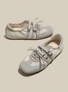 2025年新款夏季玛丽珍平底鞋，软底，轻便，透气，芭蕾平底鞋，拼色，休闲运动鞋