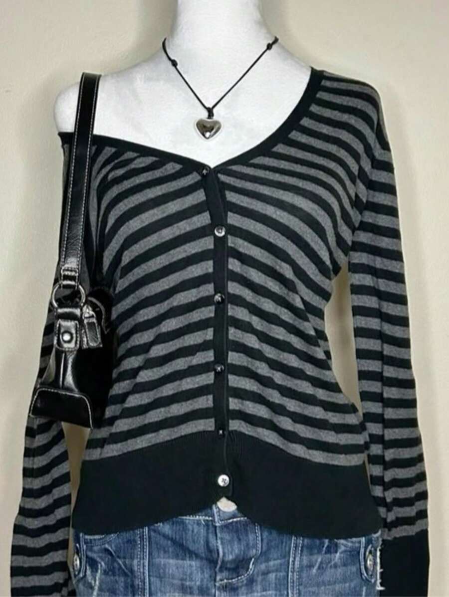 1pc Women Slim Fit Thin Long Sleeve Casual Blouse - Black - View 1