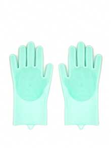 1/2/4 双耐用硅胶仿皮厨房清洁洗碗手套，防水，适用于家务、洗菜、洗碗，厚实耐磨厨房手套 - 彩色 - 查看 13