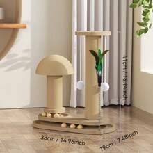 1件装木制互动猫玩具，自然风格四合一设计（含木球和旋转轨道），互动益智，适合猫咪居家玩耍 - 彩色 - 查看 3