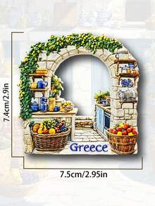 1pc 3D Santorini Aegean Sea Greece Refrigerator Magnet, Creative Travel Souvenir Collectible Gift