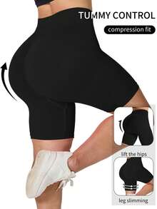 This Two-Piece Set Is A Plus-Size Women's Cross-Shoulder Strap Sports Two-Piece Set That Shapes And Lifts The Chest, Tightens The Abdomen And Tightens The Waist, Creating A Beautiful Curve - 黑色+黑色 - 查看 2