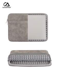 Shockproof PU Laptop Sleeve Anti-Collision Notebook Bag Compatible With MateBook HP SurfaceBook Autumn University Essentials Laptop Bag For Women Mac Book Case Back To School - Grey - View 2