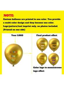 Globos personalizados - Diseño personalizado - Tus propios globos metálicos - Globos con logotipo y texto para fiesta de cumpleaños, boda, graduación, negocio, decoración (Globos de látex, 12 pulgadas) - Multicolor - Ver 7