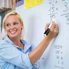 一套25支可擦马克笔，带橡胶笔帽，防水防渗墨，适用于白板教学演示，简易学生细头绘图笔，适用于白板、教室、办公室和家庭，黑色，返校季