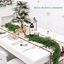 6 pies de guirnalda de pino de Norfolk para Navidad, guirnalda de pinos densos y realistas, guirnalda de follaje artificial de pino y ciprés para decoración navideña del hogar, chimenea, mesa, jardín y exterior