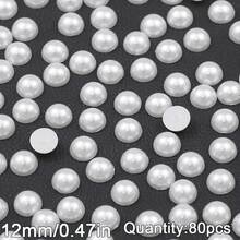 2 mm à 16 mm Perles rondes en ABS beige et blanc, cabochons de perles à moitié plats à moitié ronds, convenant pour la fabrication de bijoux DIY, l'artisanat, les accessoires, les vêtements, les chaussures, les sacs, la décoration des ongles et l'artisanat
