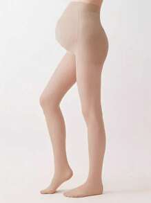 1 Paar schwarze & beige Umstandsstrumpfhosen, modisches einfaches Anti-Fädeldesign, leicht für Frühling/Sommer, geeignet für den täglichen Gebrauch