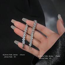 Internet Celebrity Super Hot Heart-Shaped High-Grade Diamond-Plated Silver Roman Bracelet For Girls Fashion Crystal Bracelet Hand String Hand Jewelry - 銀色 - 查看 10