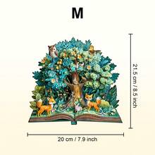 森林故事 - 木制拼图，不对称形状拼图玩具，独特的派对游戏礼物，不对称动物形状木制拼图，装饰艺术画，桌面魔术拼图，独特的儿童益智拼图，节日礼物，适合儿童，圣诞礼物，返校礼物，生日礼物 - 彩色 - 查看 12