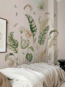 2 piezas Grandes Pegatinas de pared con hojas tropicales bohemias DIY Hojas de palma Vinilos de pared de plantas verdes para decoración de sala de estar, dormitorio, oficina, hogar y habitación
