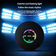 Bluetooth Shower Speaker Portable Bluetooth Speaker 360 HD Surround Sound Waterproof Wireless Speaker With Suction Cup Colorful LED Lights Built-In Mic Shower Radio For Party Travel Beach