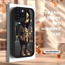 [Teléfono] Diseño Skull Boy, popular teléfono móvil con patrón de escalera mate y agarre cómodo, compatible con los modelos 16/16 Pro/16 Plus/16 Pro Max/15/15 Plus/15 Pro/15 Pro Max/14/14 Plus/14 Pro/14 Pro Max/13/13 Mini/13 Pro/13 Pro Max/12/12 Mini/11 Plus/Pro/8/SE/XS/Xs/7 Plus/8 Plus. Ideal para amigos, parejas y familiares. - Negro - Ver 6