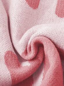 时尚图案圆领长袖休闲套头衫印花落肩字母组合学院风街头风春假针织毛衣 - 彩色 - 查看 5