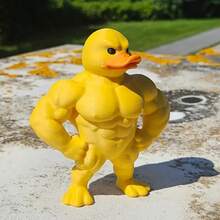 1pc Yellow Fitness Duck Decor - Funny Muscle Duck Statue, Humorous Office Accessory, Fitness Theme Decoration, Funny Gift For Men, Strength Training Relaxation Item - Multicolor - View 1