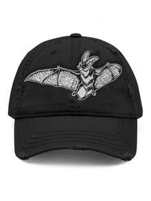 1 Pair Of Black & White Bat Patches – Punk & Gothic Style Embroidered Patches, Ideal For Decorating Jackets, Hats, Or Bags. Iron-On/Sew-On Design Available. - 彩色 - 查看 8