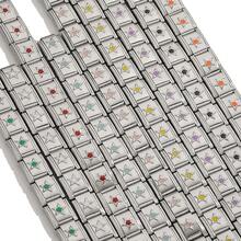 قطعة واحدة من سوار الفولاذ المقاوم للصدأ ذو وحدة 9مم، سلسلة القلب المزدوج والجمجمة والفراشة المعلقة DIY غير مطرز، قطع الفولاذ الملحقات اليدوية - وحدة المراقبة - مشاهدة 8