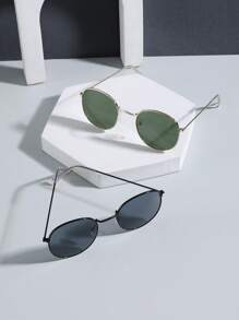 1 件男士休闲优雅复古圆框全框金属时尚眼镜，适合户外活动和服装