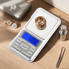 0.01g High Precision 4.7in Mini Portable Gold Scale, Jewelry Scale, Kitchen Scale, Food Weight Electronic Scale, Small Non-Slip Household Scale, Multi-Unit Conversion, Kitchen Accessory Weighing Tool, Suitable For Laboratory, Powder, Jewelry, Baking, Nutrition Management, Kitchen, Travel Food Scale, 2*AAA Batteries Not Included