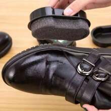 一体式鞋油海绵鞋擦，用于皮鞋和包包的去污、保养和清洁，鞋蜡刷 - 黑色 - 查看 5