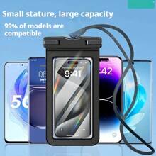 Große Kapazität Berührbare Universelle Wasserdichte Handyhülle, Wasserdichte Handytasche mit Lanyard geeignet für Handys bis zu 7,2 Zoll, Essentiell für Schwimmen und Tauchen im Sommer