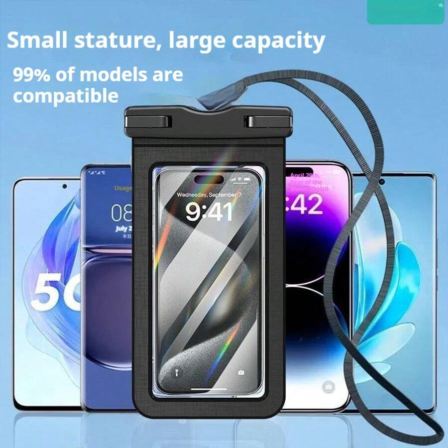 Große Kapazität Berührbare Universelle Wasserdichte Handyhülle, Wasserdichte Handytasche mit Lanyard geeignet für Handys bis zu 7,2 Zoll, Essentiell für Schwimmen und Tauchen im Sommer