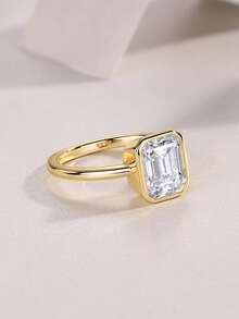 1 buc Inel din Argint 925 cu Zirconiu Cubic pentru Femei, Potrivit pentru Banchet, Petrecere, Ocazii Oficiale, Sărbători, Ziua Îndrăgostiților, Logodnă, Nuntă, Aniversare, Cadouri de Ziua de Naștere