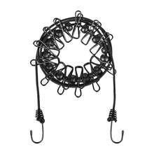 Tendedero de viaje portátil con 12 clips, cuerda de secado de ropa retráctil de plástico antideslizante para el hogar, viajes y colgar al aire libre. - Blanco - Ver 8