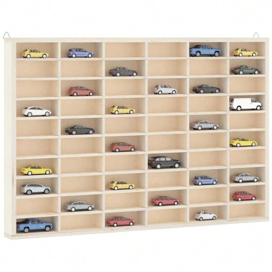 vidaXL Sammlervitrine aus Holz mit 60 Fächern 60x4,5x40,5 cm - Braun - Übersicht 1