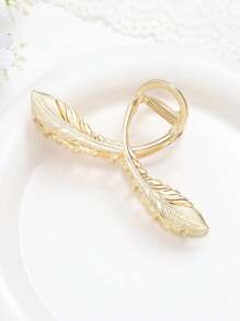 1 件大号金属发夹 - 4.33 英寸（约 11 厘米）金色发夹，适合女性和较薄的头发，完美夹发夹，强力固定浓密头发，女士时尚发饰蝴蝶结发夹爪夹发夹发夹发夹接发夹，学校用品，学院秋冬女士度假装扮发饰