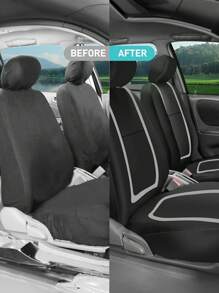 Universal Fit Car Seat Covers – 9PCS (Full Set), 4PCS (2-Seat), 2PCS (1-Seat) Options – U-Shaped Stripes Design, Non-Slip & Wear-Resistant, Airbag Compatible With GM, SUV, Sedan, Van – Easy Clean & Stylish Interior Upgrade