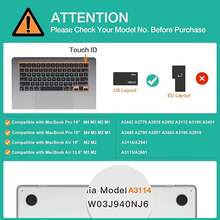 Keyboard Cover Skin Compatible With 15 Inch M3 A3114 M2 A2941/13.6 A3113 A2681/Pro 14/16 M4 M3 M2 M1, Midnight Green - Bơ xanh - Xem 10