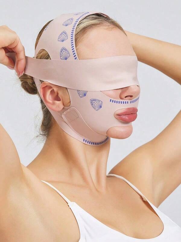 1-Pack Simple Breathable V-Shaped Face Shaping Bandage V-Shaped Face Shaping Sleeping Mask Suitable For Home Wear