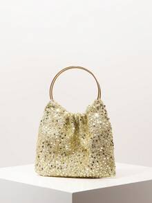 Bolso elegante para mujer, para fiesta de boda, bolso con lentejuelas, bolso para baile de graduación, accesorios para baile de graduación, artículos de boda, bolso elegante para mujer (patrón aleatorio)